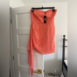 Gianni Bini Pink Bubble Mini Dress Asymmetrical Cocktail